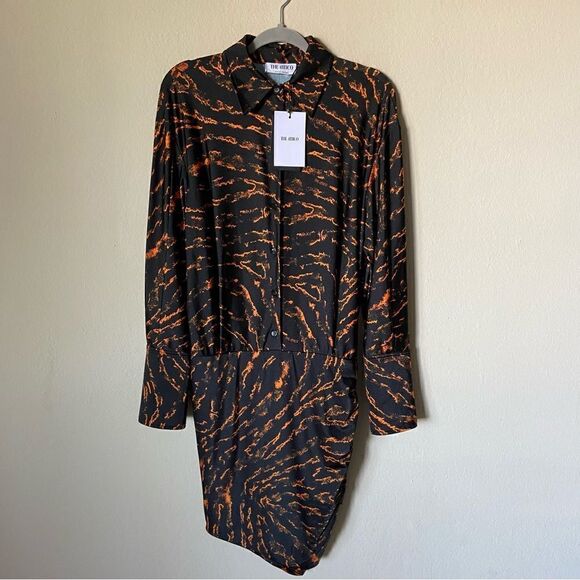 NWT The Attico Mini Black Shirt Dress Tiger Abstract Patterned 970€ Size S - Picture 12 of 17
